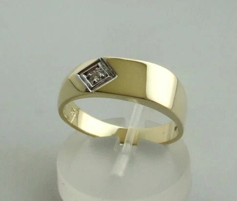 Gouden bicolor ring met briljant