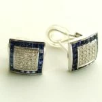 18 karaat oorbellen met saffier en diamanten