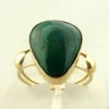 Geel gouden ring met malachiet