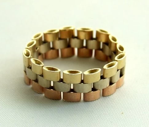 Tricolor gouden flexibele ring