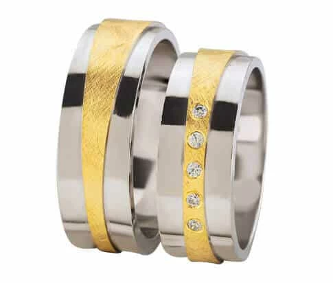 Diamond coated trouwringen met diamanten