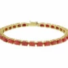Gouden armband met bloedkoraal