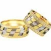 Bicolor trouwringen 0.74 ct. diamanten