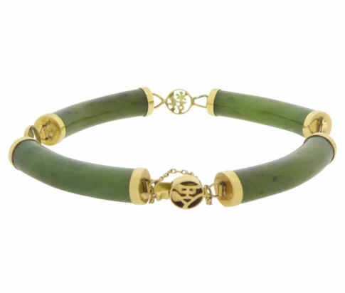 Gouden armband met jade