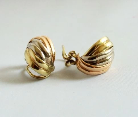Gouden tricolor oorclips