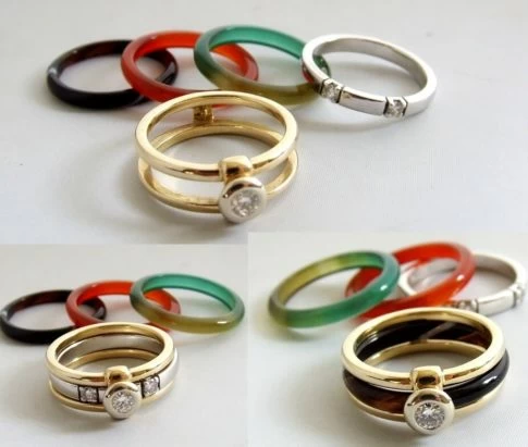 Gouden wisselring met diamant