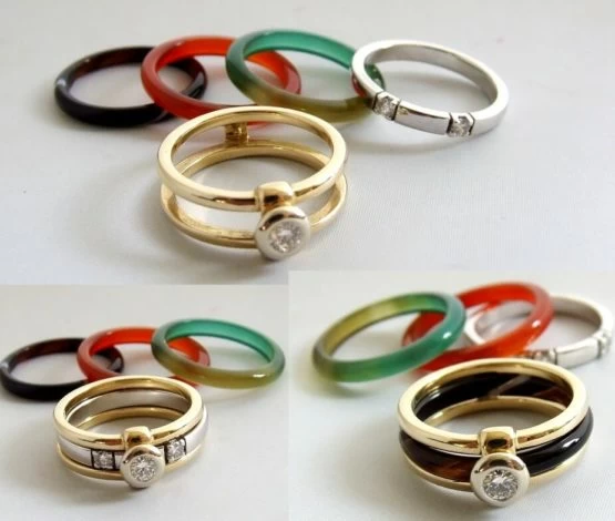 Gouden wisselring met diamant