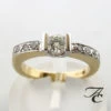 Gouden briljant geslepen diamanten ring