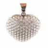 Wit gouden harten hanger met zirkonia