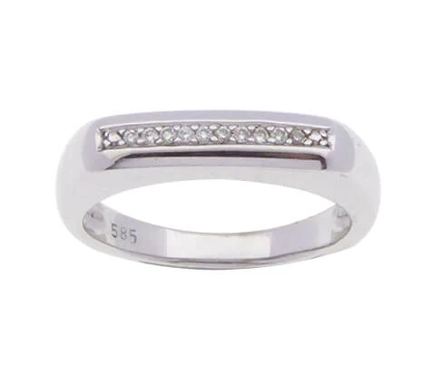 Wit gouden occasion ring met diamanten