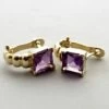 Geel gouden oorbellen met amethyst