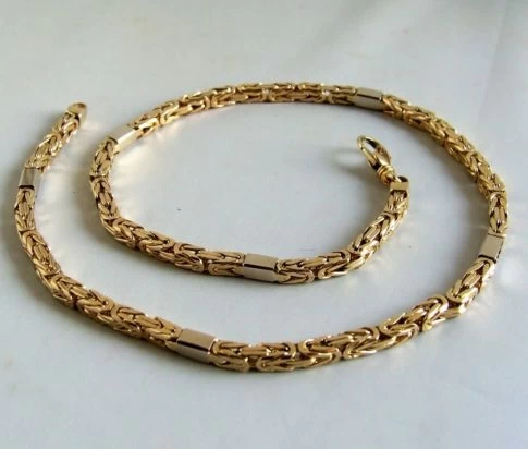 14 karaat geel- en wit gouden koningsketting