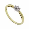 Occasion geel gouden ring met diamant
