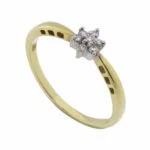 Occasion geel gouden ring met diamant