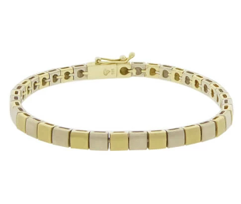 Gouden bicolor Christian schakelarmband