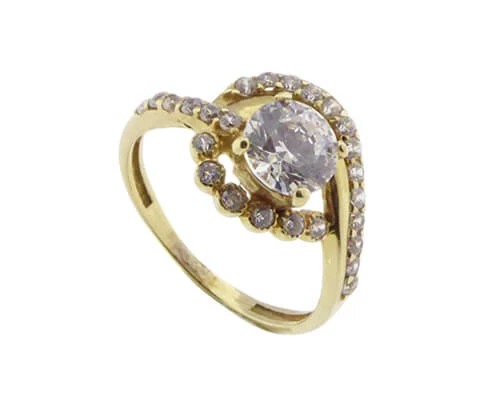 Christian geel gouden zirkonia ring