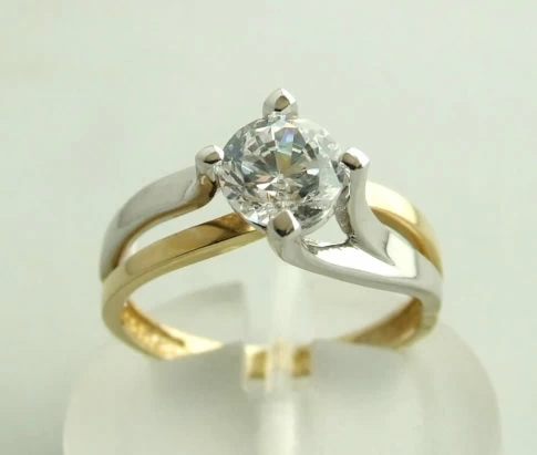 Bicolor Christian ring met zirkonia