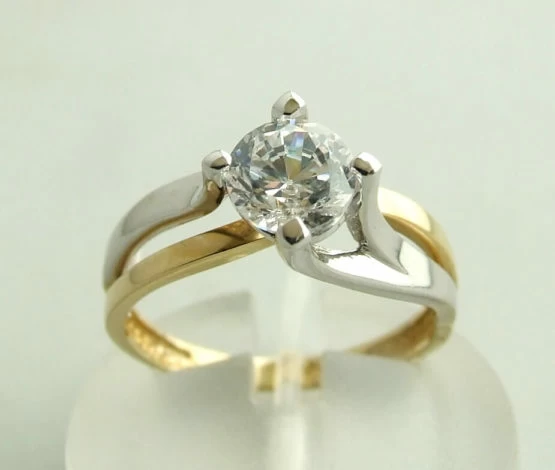 Bicolor Christian ring met zirkonia Bicolor Christian ring met zirkonia