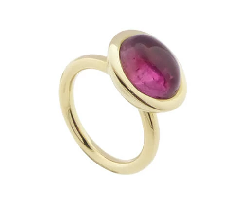 Geel gouden ring met toermalijn