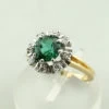 Bicolor ring met diamant en synthetische toermalijn