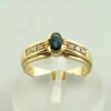 Geel gouden ring met saffier en diamant