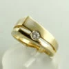 Geel gouden Christian zirkonia ring