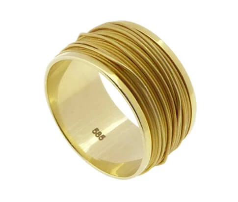 Gouden gevlochten draad ring