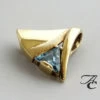 Geel gouden hanger met aquamarijn