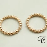 Ros&eacute; gouden bolletjes ring