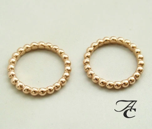 Rosé gouden bolletjes ring