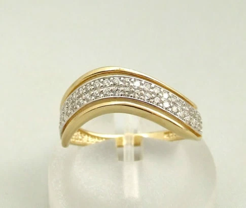 Geel gouden occasion zirkonia ring