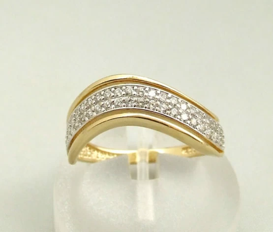 Geel gouden occasion zirkonia ring