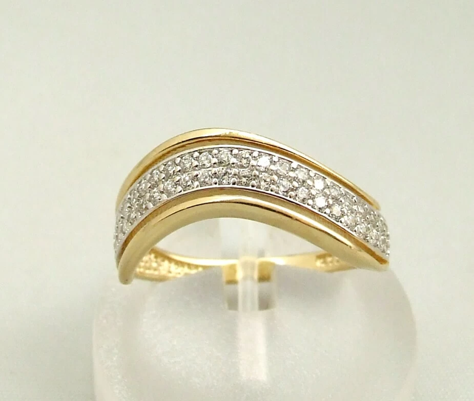 Geel gouden occasion zirkonia ring