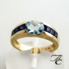 Gouden ring met saffier en topaas
