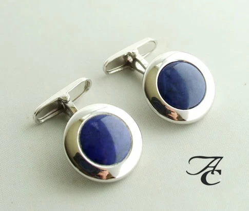 Gouden manchetknopen met lapis lazuli