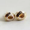 Gouden oorbellen met citrien en diamant