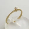 Zespoots gouden ring met zirkonia