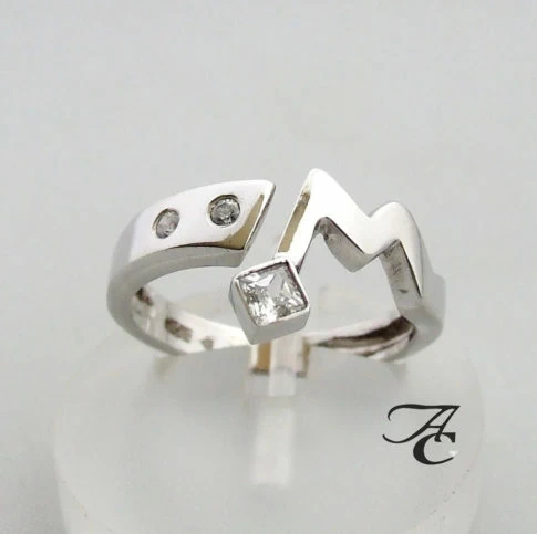 Wit gouden ring met witte zirkonia
