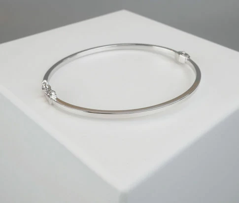 Christian wit gouden slavenarmband