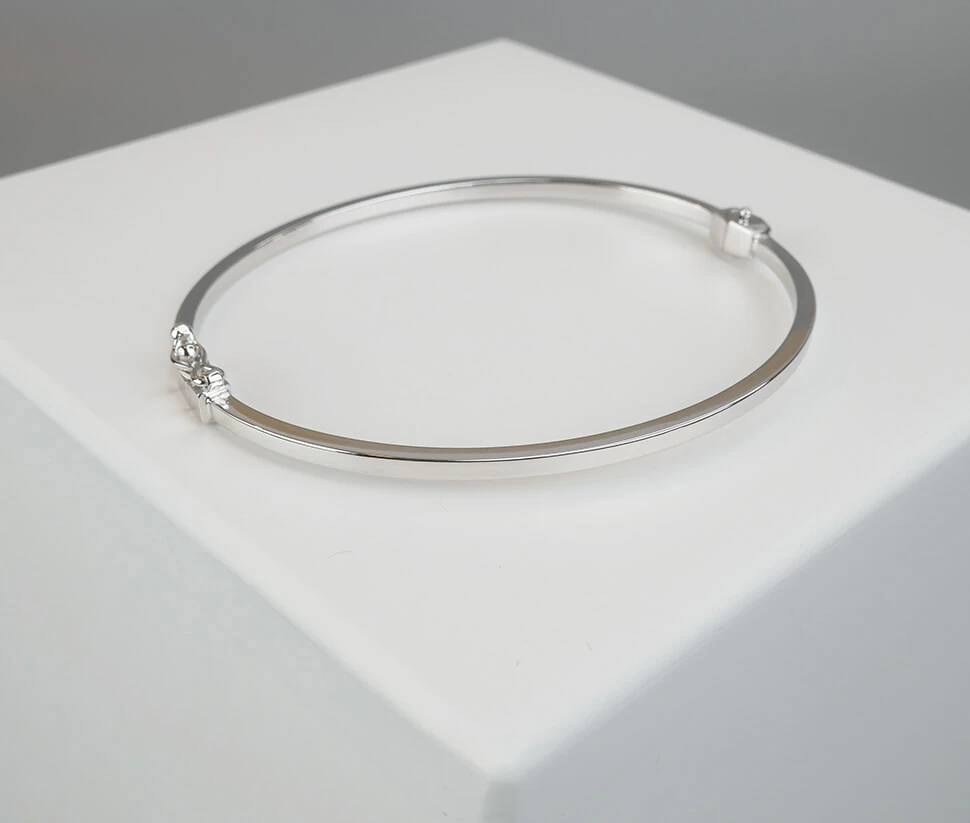 Christian wit gouden slavenarmband