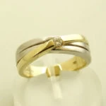 Bicolor slagring met diamant