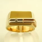 Gouden fantasie ring met diamant