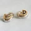 Geel- en wit gouden oorbellen met diamanten