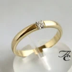 Geel gouden ring met briljant