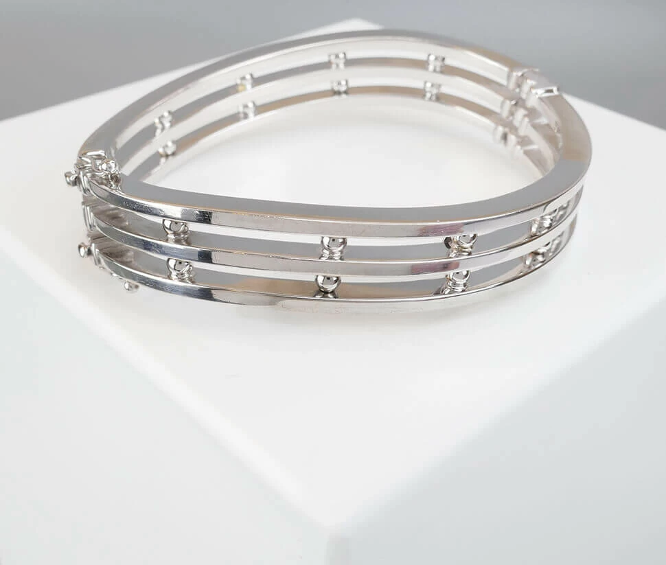14 karaat wit gouden Christian slavenarmband