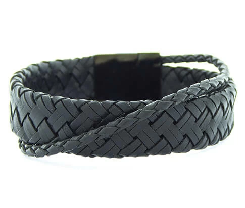 Christian Leather Black Bracelet