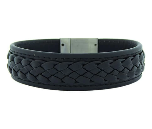 Christian Leather Black Yarn White Clasp
