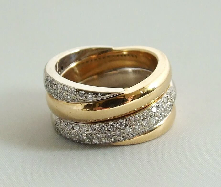 18 karaat gouden ring met briljanten