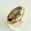 Gouden ring met rookkwarts en parels