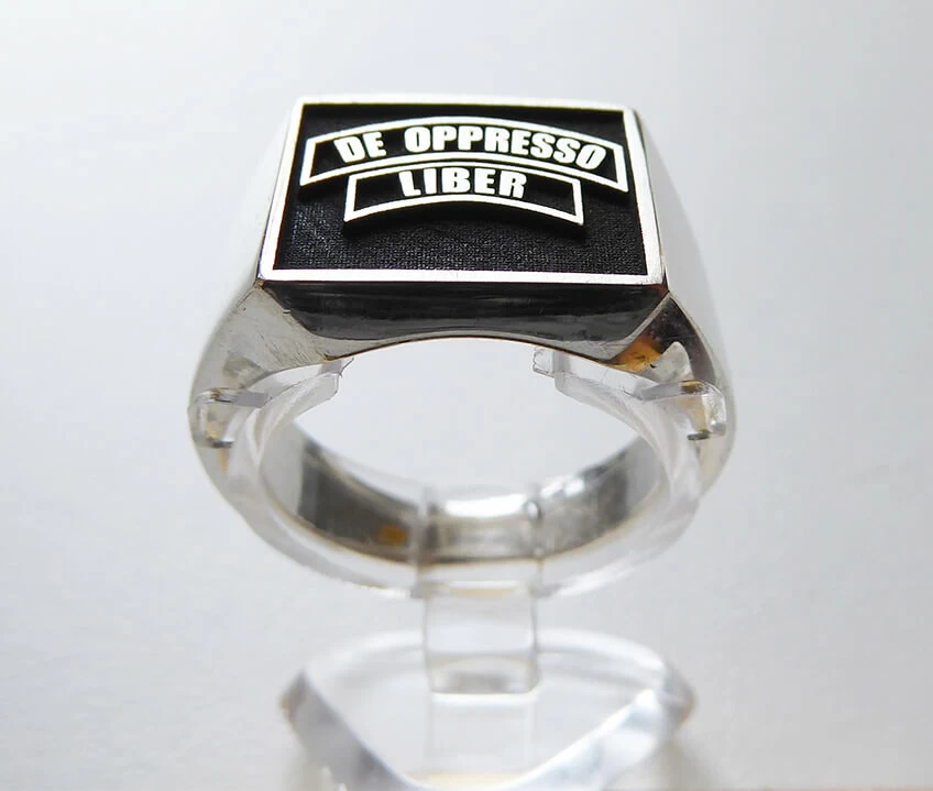 Zilveren zegelring De Oppresso Liber